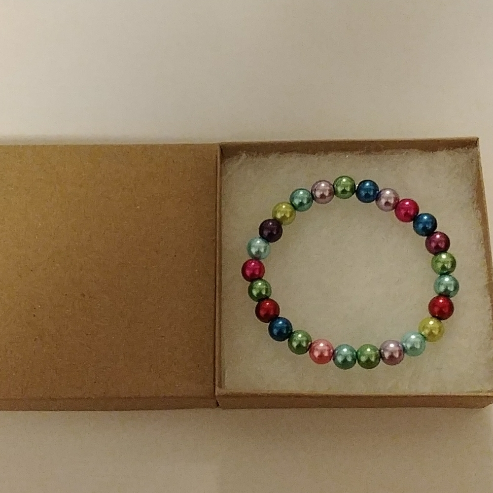 Multi Rainbow Pearl Bracelet - Picture 7 of 8